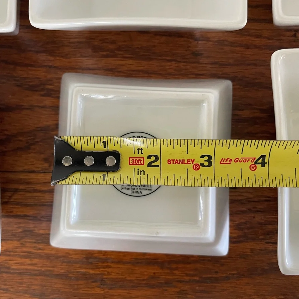 Set of 6 White Square Bowls - Picture 5 of 8